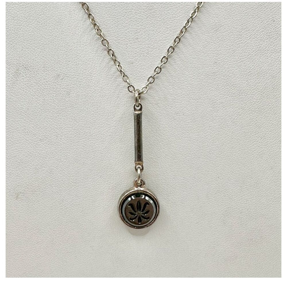 Monet silver tone  floral pendant necklace